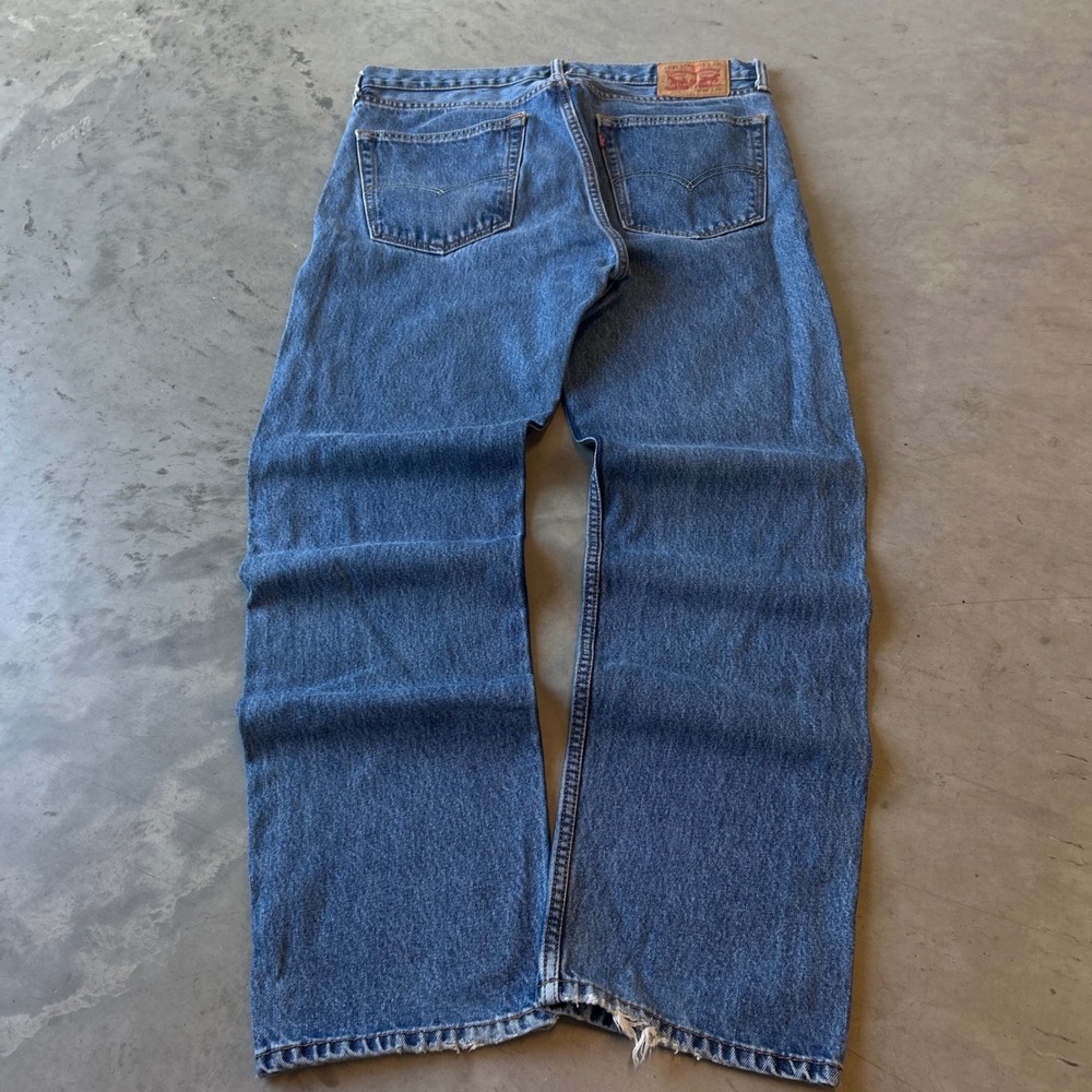 Levis 505 Regular Fit Straight Leg Jeans Blue Denim Mens 26x31